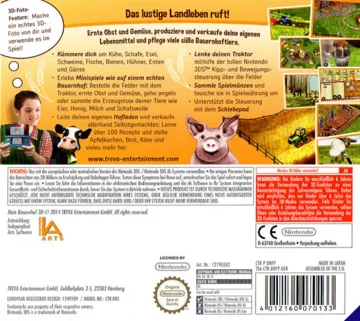 My Life on a Farm 3D (Europe) (En,Fr,De,It,Nl) (Rev 1) box cover back
